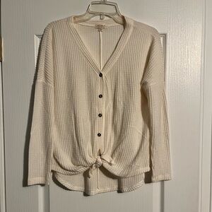 Cream button-up sweater